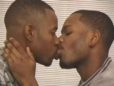 2 gay black mens kissing meme template