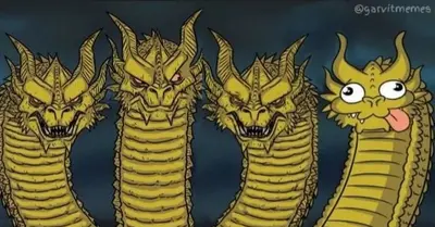4 headed dragon meme template