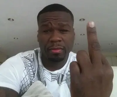 50 Cent middle finger meme template