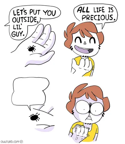 All life is precious spider meme template