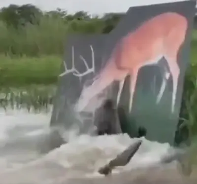Alligator Jumping at Fake Deer meme template