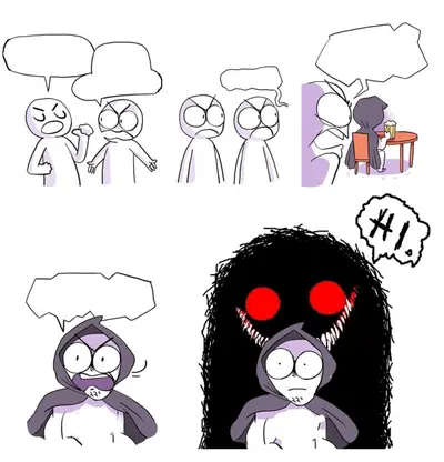 Amateurs monster behind meme template