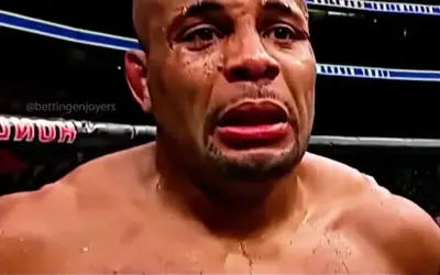 Anderson Silva holding back tears meme template