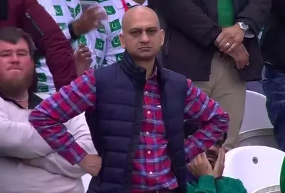 Angry Pakistani cricket fan meme template