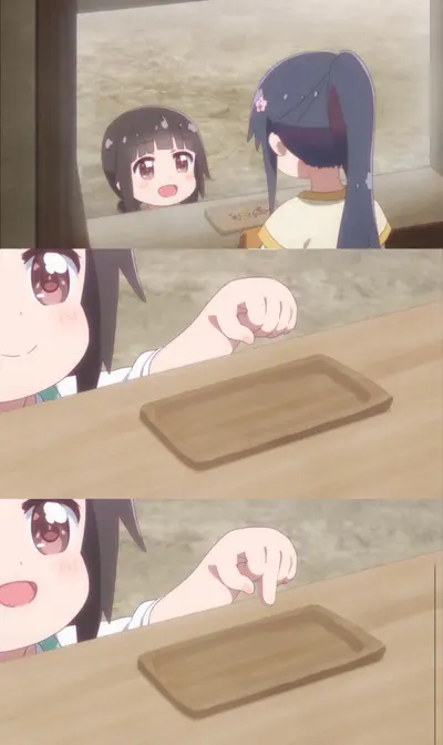 Anime girl empty tray meme template