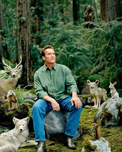 Arnold Schwarzenegger with animals meme template