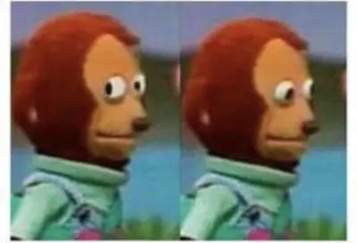 Awkward monkey puppet meme template