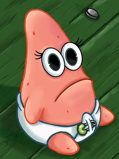 Baby Patrick surprised face meme template