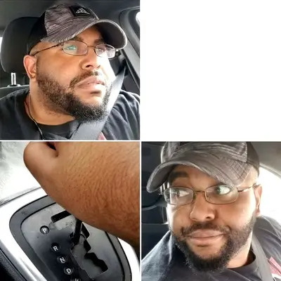 Backing up car nope meme template