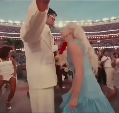 Bad Bunny and Lady Gaga Dancing meme template