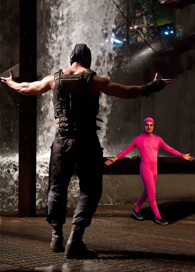 Bane pink guy meme template