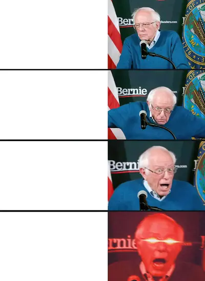 Bernie Sanders laser eyes meme template