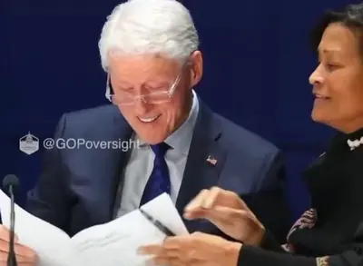 Bill Clinton Epstein Files Smiling meme template