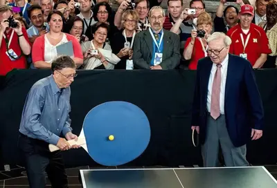 Bill Gates giant ping pong paddle meme template
