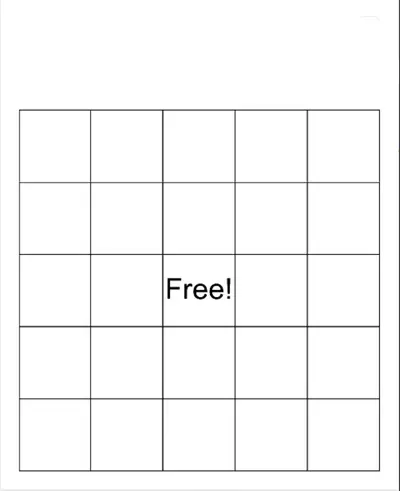 Blank Bingo meme template
