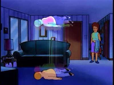 Bobby Hill out of body meme template