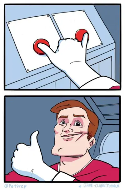 Both Buttons Pressed meme template