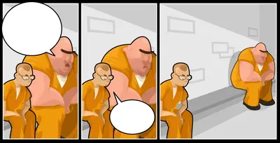 Buff guys in prison meme template