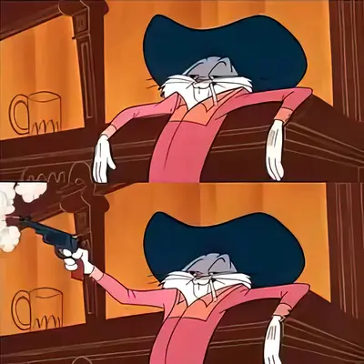 Bugs Bunny shooting gun meme template