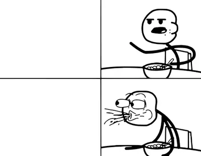 Cereal guy spit take meme template