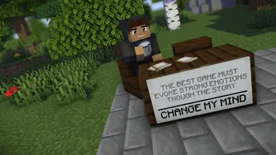 Change my mind template minecraft edition tbc meme template