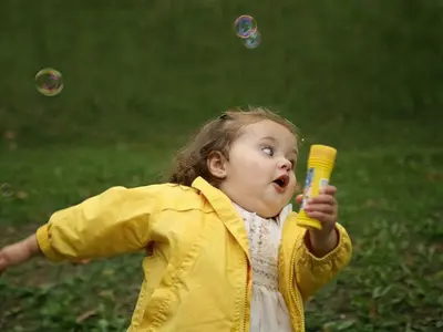 Chubby bubbles girl meme template