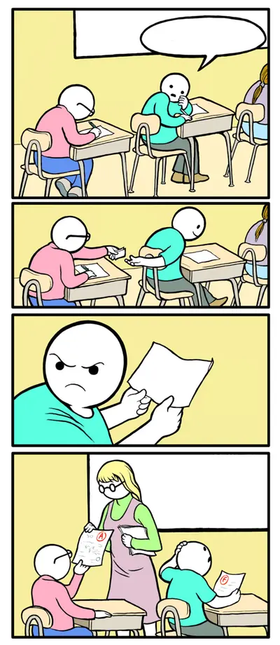 Classroom kid papier message ecole school paper quiz meme template