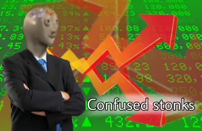 Confused stonks meme template