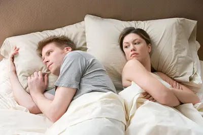 Couple arguing in bed meme template