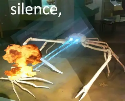 Crab with knife meme template