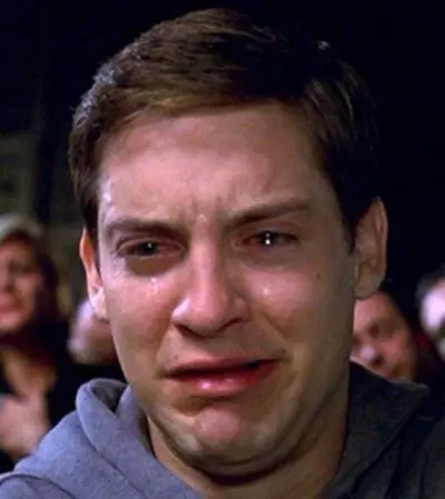 Crying Peter Parker meme template