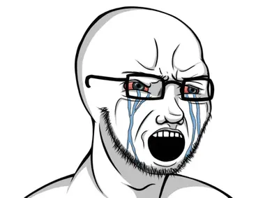Crying soyjak glasses meme template