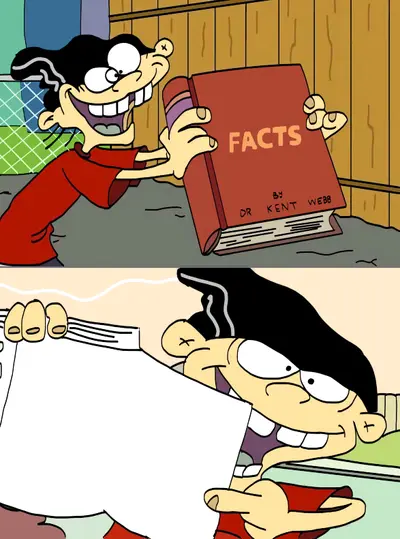 Dexter big facts book meme template