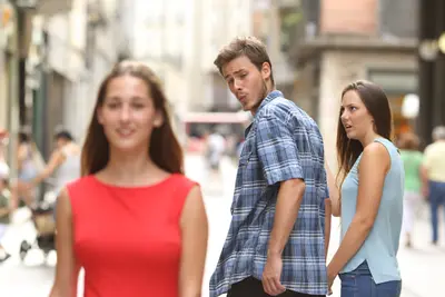 Distracted boy meme template