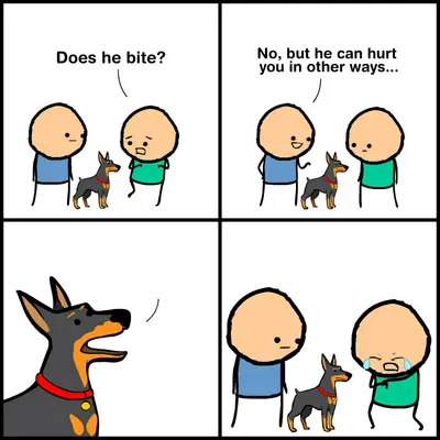 Does he bite comic meme template