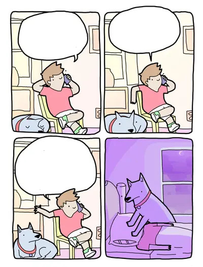 Dog ignoring owner phone meme template