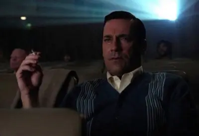 Don Draper watching a movie meme template