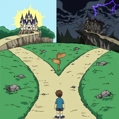 Dramatic crossroads chemins meme template