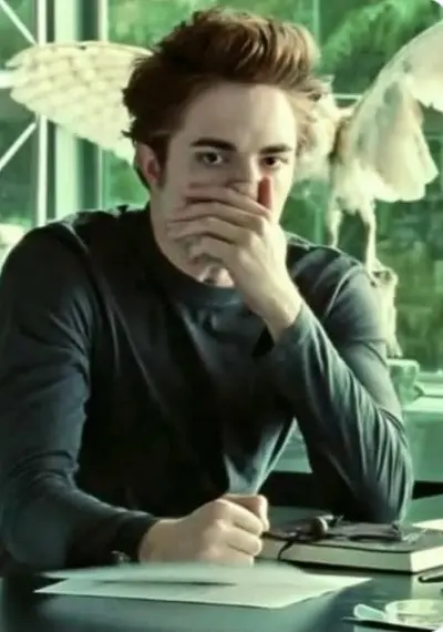 Edward Cullen "Oh shit" (Robert Pattinson meme template