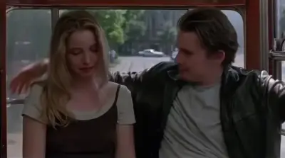 Ethan Hawke and Julie Delpy the Before Sunrise Iris Edit meme template