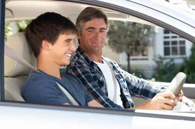 Father son driving meme template