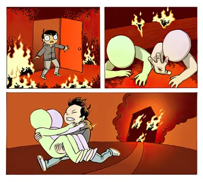 Fire rescue carrying people meme template