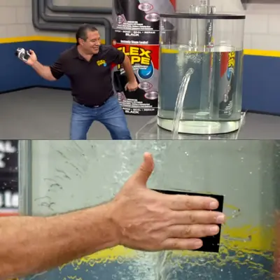 Flex tape saw in half meme template