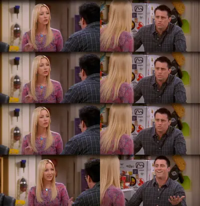 Friends Phoebe Joey talking meme template