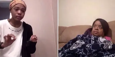 Girl explaining to girl on couch meme template