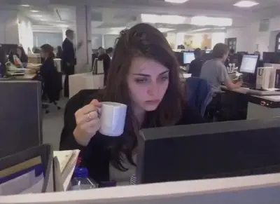Girl Stressed at Work meme template