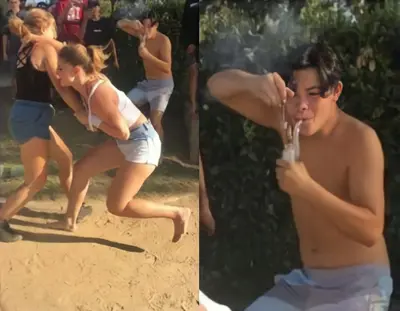 Girls fighting dabbing guy meme template