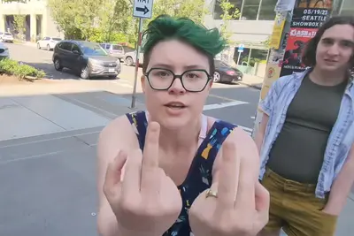 Green hair chick meme template