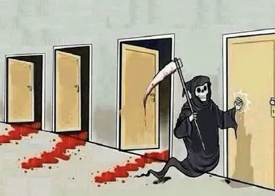 Grim reaper 4 doors meme template