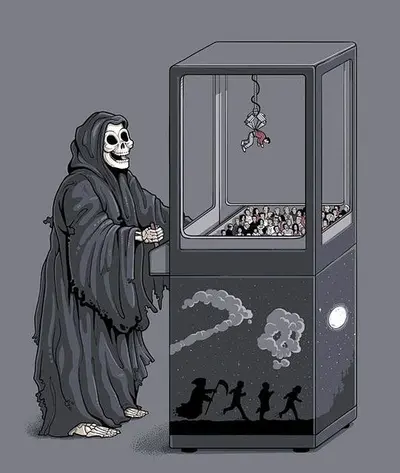 Grim Reaper Claw Machine meme template